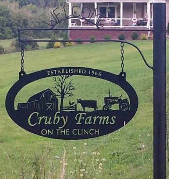 Metal Sign Welcome to the Farm Man Cave Home Decor Recycled Barn Animals Cow #2