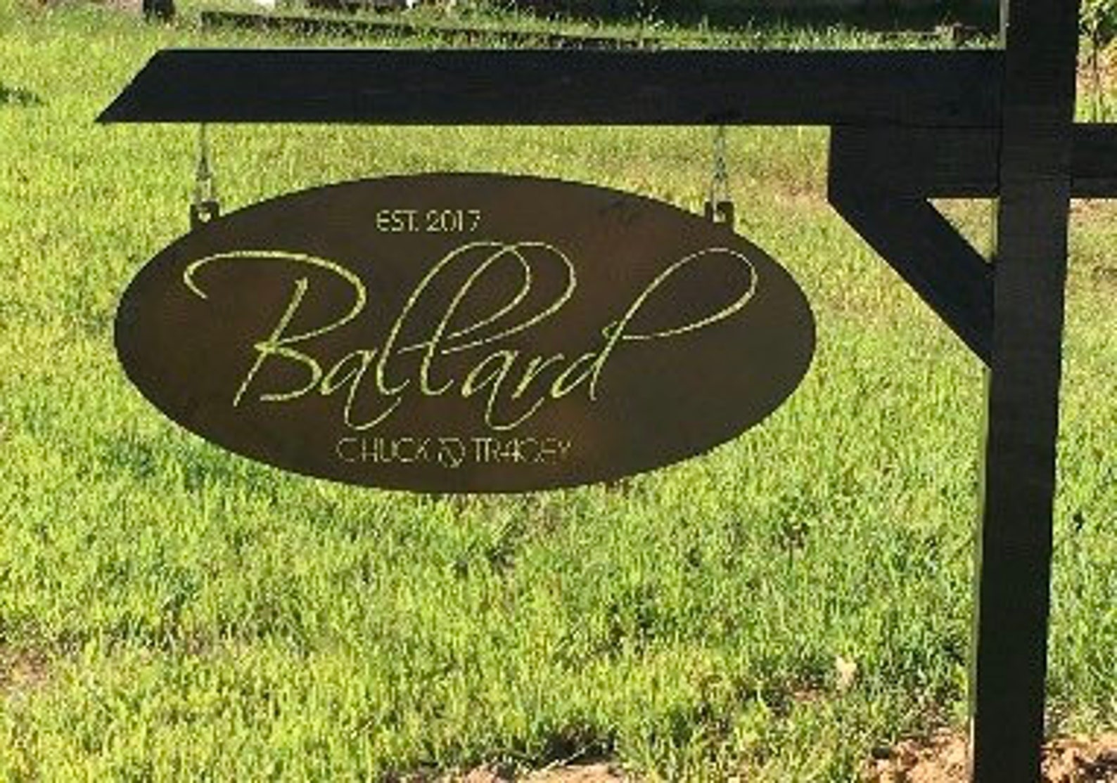 Oval METAL SIGN Custom metal oval sign Etsy