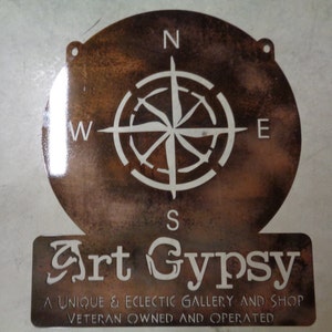Metal compass sign ,COMPASS and your name or company