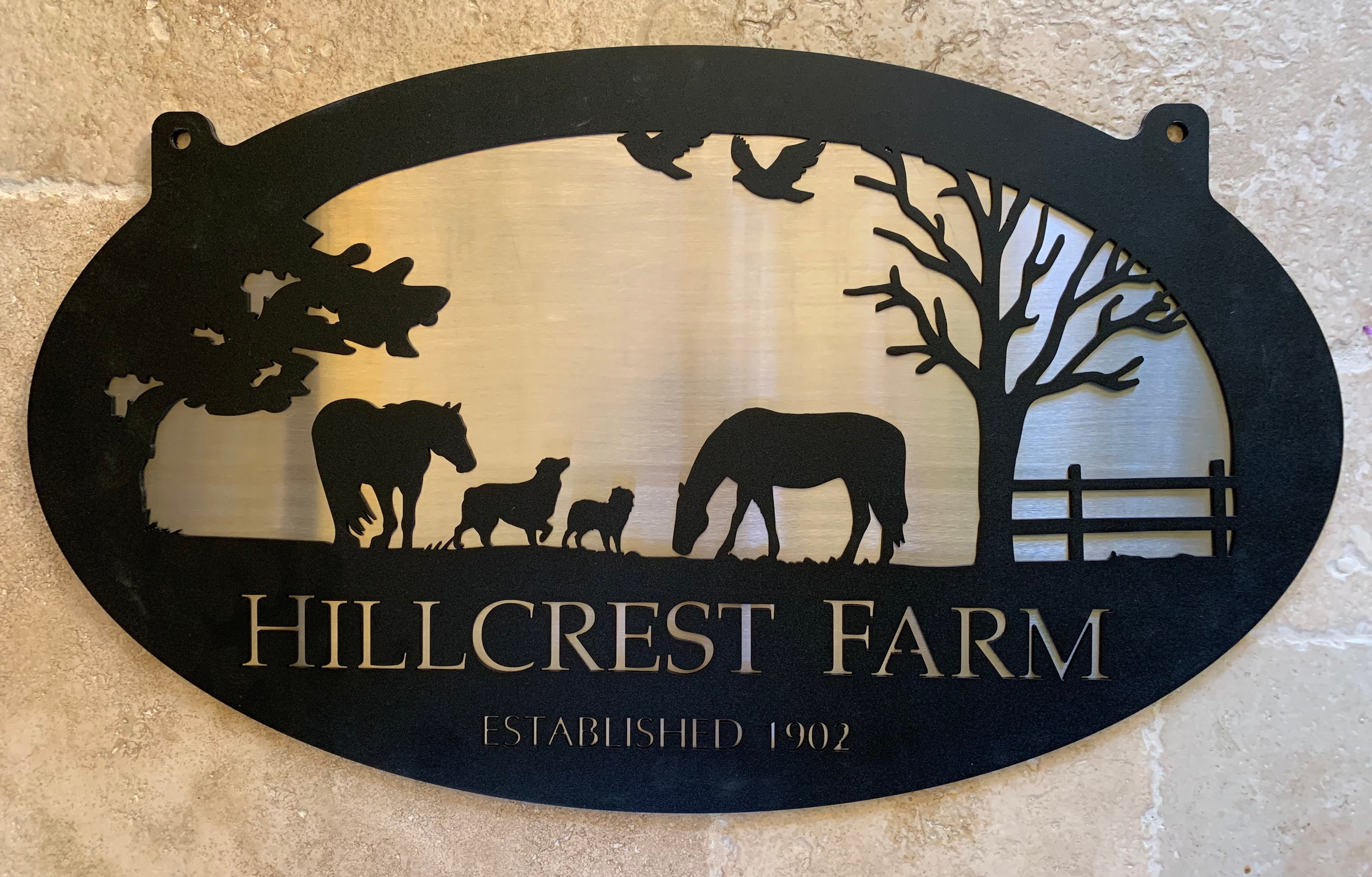 Personalized Metal Horses Sign farm Sign HORSES DOG Fence CAT Etsy