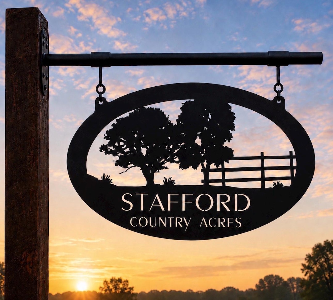 Custom Metal Sign Personalized Entrance Marker Property Name Display ...