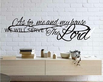 Bible Verse Art Metal Wall Words Mottos Christian Home Faith Statement Joshua Scripture Religious Display Inspirational Quote Believer