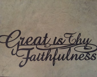 Great is Thy faithfulness metal wall words