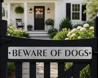 Beware Dog Sign Metal Warning Outdoor Gate Security Yard Protection Bronze Patina Plaque Keep Off Property Alert Owner Gift