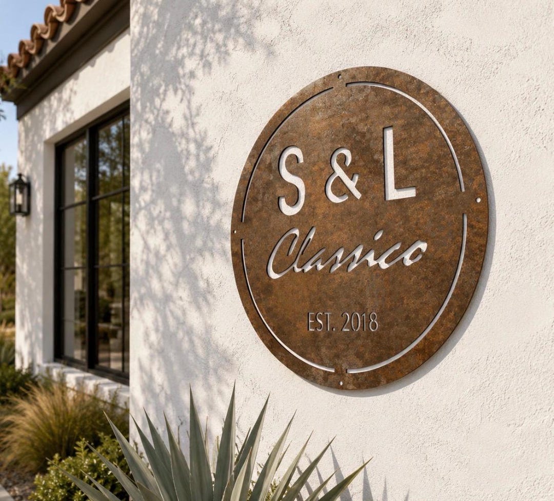 Custom Metal Sign Business Logo Round Metal Steel Outdoor Company ...