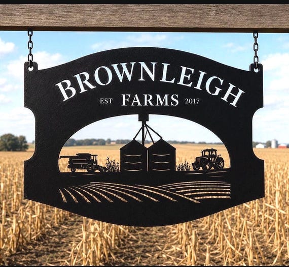 Custom Farm Sign Laser Cut Metal Signs Dad Christmas Gift Parent Personalized Agriculture Powder Coat Finish Homestead Family Established