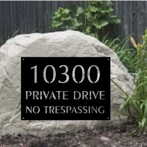 Metal address sign, private drive address sign, with powder coat finish