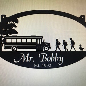 Metal SCHOOL BUS Sign, 3ft,  customized with your name