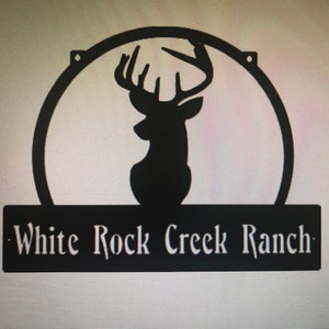 Metal DEER HEAD SIGN, buck head sign