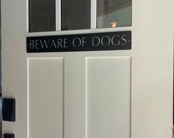 Metal Beware of Dogs  sign in gorgeous copper acid with baked on clear coat