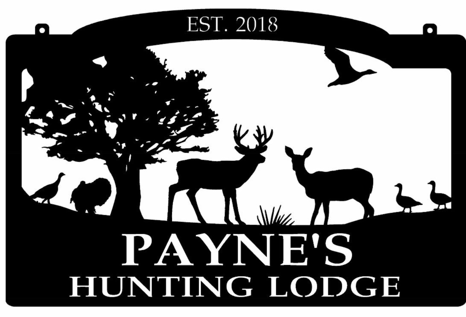 Metal Sign With Wildlife Deer Turkey Geese Etsy