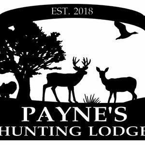Metal sign with wildlife , deer turkey geese