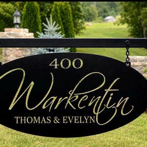 Oval Metal Sign Personal Address Marker Custom Nameplate Dad Christmas Gift Business Outdoor House Number Wall Hanging Front Door Realtor