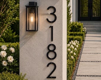 Metal House Number Custom Metal Letter Sign Address Plaque Exterior Wall Modern Design Black Powder Coat Finish Bronze Copper Large Front