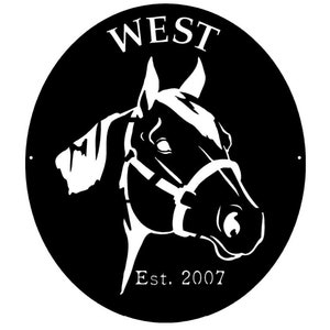Oval Horse Head metal wall art