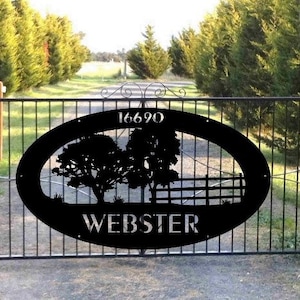 Large Entrance/Gate,Personalized-S1293 Farm Sign with Oak Trees 