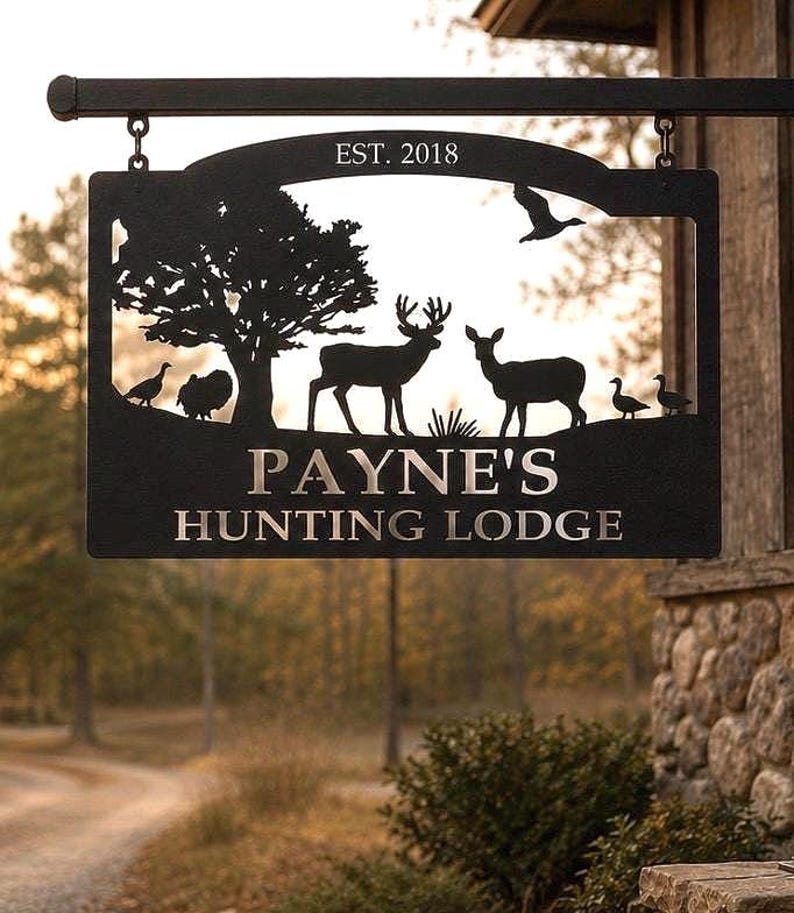 Metal Wildlife Sign Hunting Lodge Wild Game Bird Display Dad Gift ...