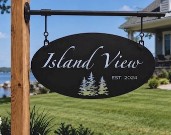 Letrero metálico con número de casa personalizado, placa con nombre familiar, marcador de puerta personalizado, letrero exterior para propiedad, decoración para casa de vacaciones