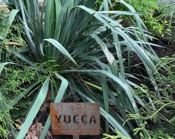 Marcador de metal para plantas, estaca de jardim, memorial para árvores, lápide, homenagem a animais de estimação, paisagismo, exterior, etiqueta personalizada com nome e identificação.