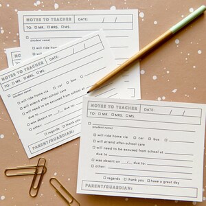 Note To Teacher Card Set