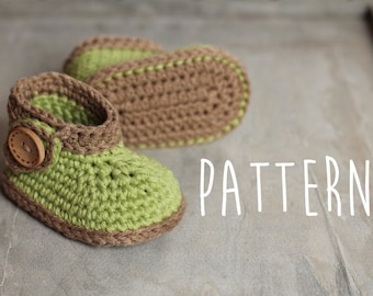CROCHET PATTERN - &quot;Nature Boot&quot;, green leaf, baby crochet boots, pattern for crochet booties