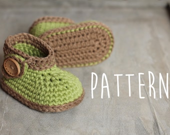 CROCHET PATTERN - "Nature Boot", green leaf, baby crochet boots, pattern for crochet booties