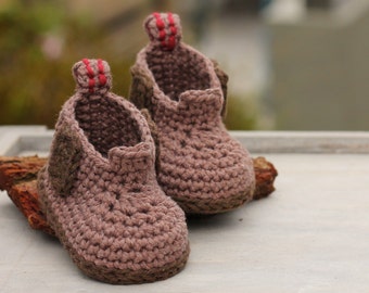 CROCHET PATTERN construction Boot Baby Boys Crochet Boot Pattern, Steelcap "Ryder Boot", workboot, crochet bootie    English Language Only