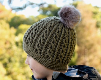 CROCHET PATTERN Cable Beanie Pattern, Crochet Pattern Cable Hat "Wreck Beanie" Boys crochet pattern, cables hat, English Language