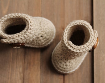 CROCHET PATTERN Boots "Indie" Cute Baby Bootie Beige Slipper, Crochet Boot Pattern, Baby Booties ENGLISH language only