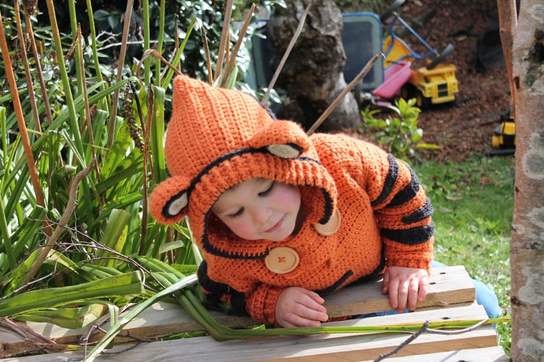 CROCHET PATTERN Tiger Sweater cute boys and girls crochet sweater, Crochet Pattern, Sweater Pattern, Tigga Jersey image 6