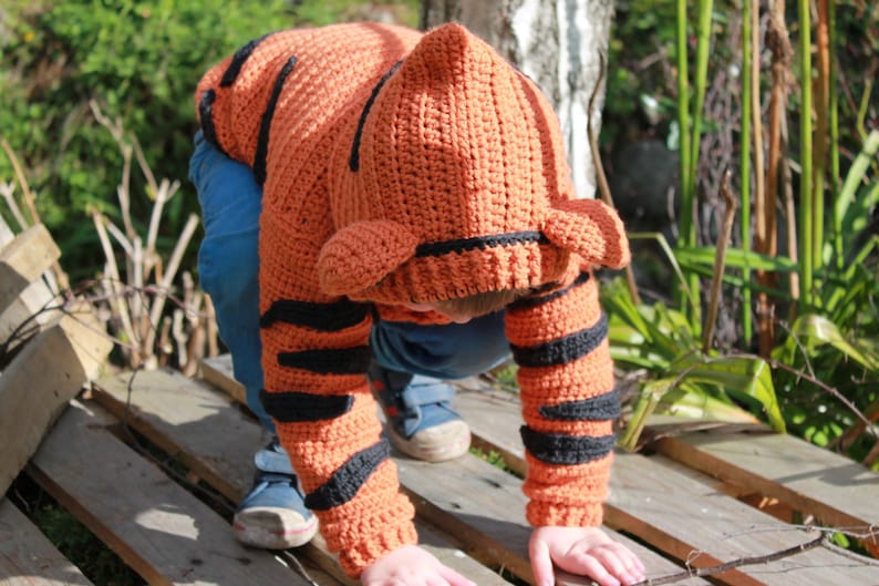 CROCHET PATTERN Tiger Sweater cute boys and girls crochet sweater, Crochet Pattern, Sweater Pattern, Tigga Jersey image 5