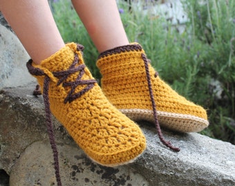CROCHET PATTERN - "LumberJack Kids"  - Children slipper pattern, Crochet Pattern, Boys and girls slippers" Pattern, Child sizes