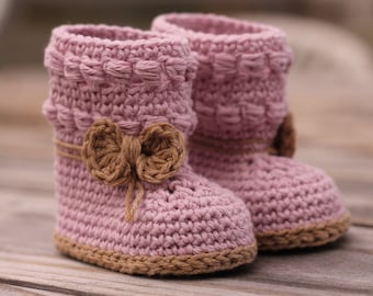 CROCHET PATTERN girls booties, Baby Bootie Crochet Boots "Willow Boots" Girls cute crochet pattern