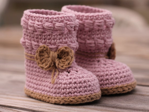 CROCHET PATTERN Girls Booties Baby Bootie Crochet Boots willow