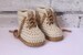 CROCHET PATTERN English Language Only 'Combat Boot” Crochet Pattern, Beige Construction Baby Booties, trending baby shower ideas 