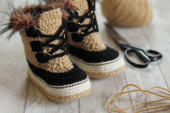 CROCHET PATTERN - "Everest" Toddler Sizes Crochet Pattern, crochet slipper pattern, winter boots,  PDF snowboots 2019