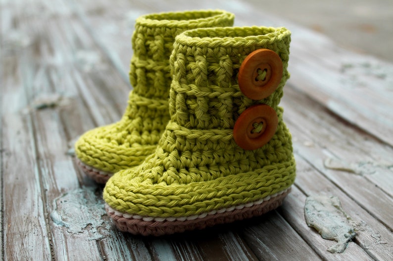 CROCHET PATTERN, baby booties , Wellington Baby Booties, Booty Pattern, Green Girls Boots, popular patterns, trending gifts, babyshower image 1