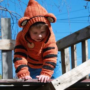 CROCHET PATTERN Tiger Sweater cute boys and girls crochet sweater, Crochet Pattern, Sweater Pattern, Tigga Jersey image 4