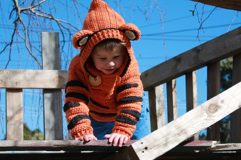 CROCHET PATTERN Tiger Sweater cute boys and girls crochet sweater, Crochet Pattern, Sweater Pattern, Tigga Jersey image 4