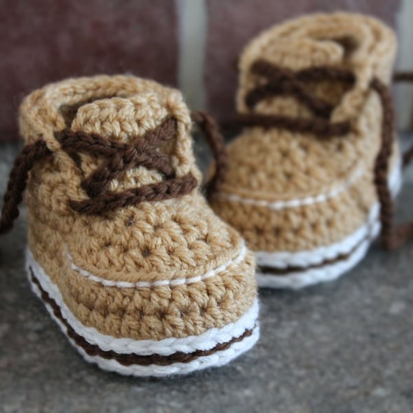 Crochet Pattern PDF Baby Boys Boots "Forrester Boot" Crochet Bootie Pattern cute modern cool.  Infant, Crawler, Toddler baby shower present