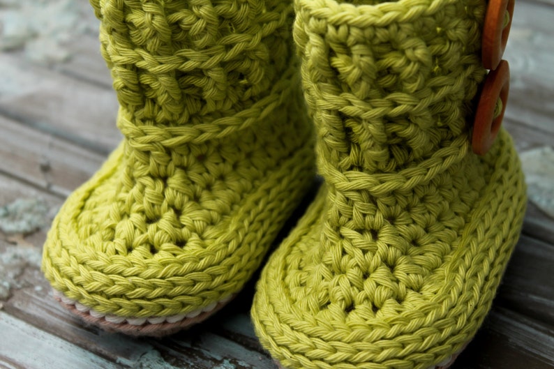 CROCHET PATTERN, baby booties , Wellington Baby Booties, Booty Pattern, Green Girls Boots, popular patterns, trending gifts, babyshower image 3