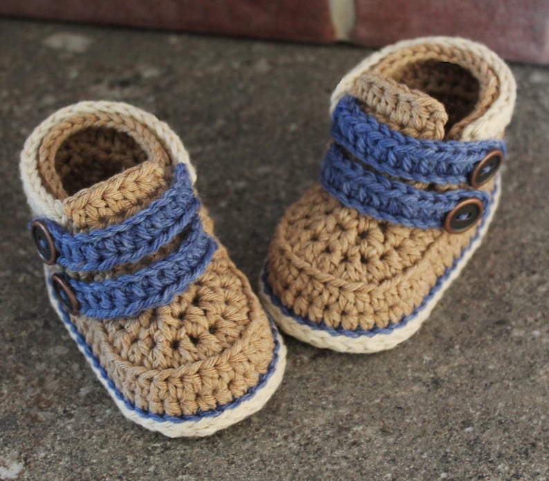 CROCHET PATTERN Cairo boots baby boys booties crochet pattern, infant crochet shoes English Language Only image 2