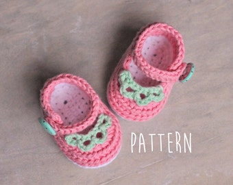 CROCHET PATTERN - &quot;Sierra Maryjanes&quot; - cute baby girls booties, PDF pattern, instant download