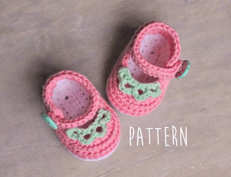 CROCHET PATTERN Sierra Maryjanes cute baby girls summer sandals PDF pattern, instant download. English Language Only imagen 2