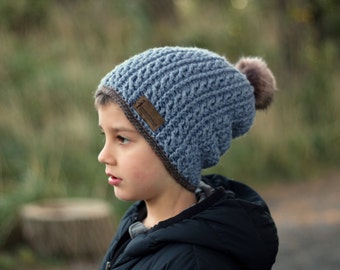 CROCHET PATTERN - Cable Hat Crochet Pattern for slouchy boys "Cash" beanie, winter hats 2019 trending crochet cable beanie pattern