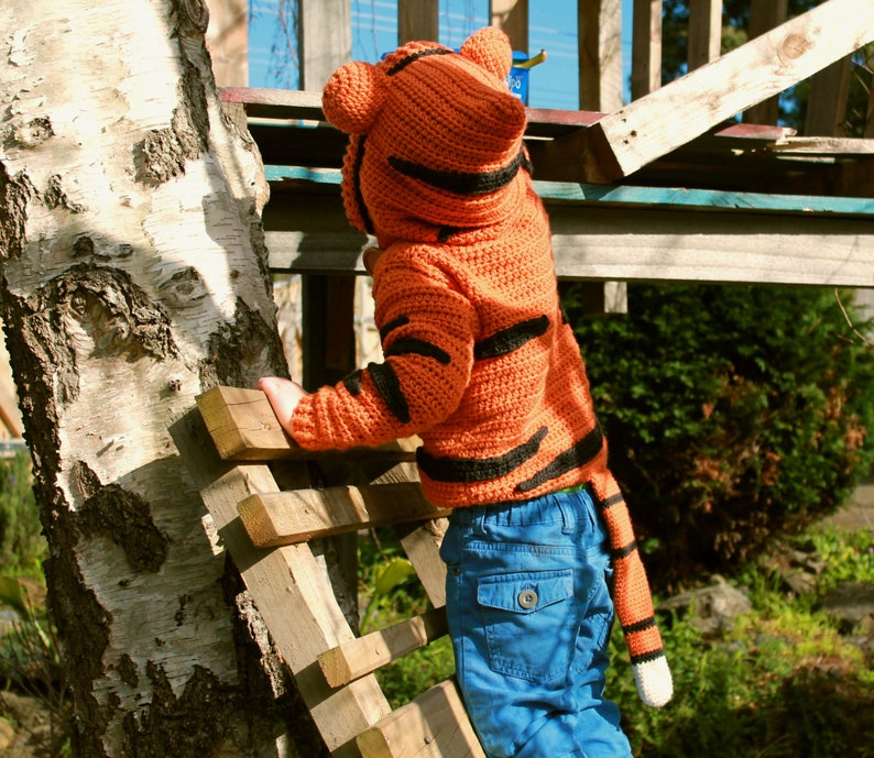 CROCHET PATTERN Tiger Sweater cute boys and girls crochet sweater, Crochet Pattern, Sweater Pattern, Tigga Jersey image 9