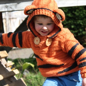 CROCHET PATTERN Tiger Sweater cute boys and girls crochet sweater, Crochet Pattern, Sweater Pattern, Tigga Jersey image 2