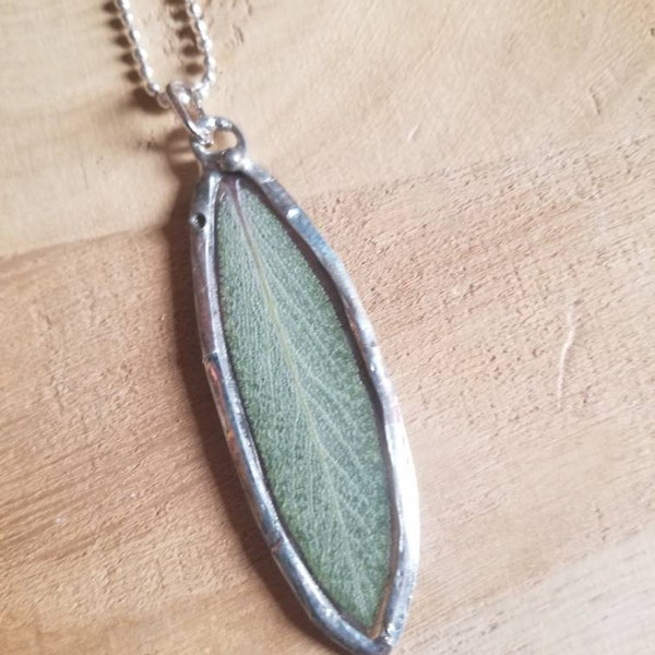 Sage Necklace, Pressed Flower Necklace, Terrarium Necklace, Herb Pendant Necklace, Leaf Jewelry, Spiritual Jewelry, Healing Necklace resin