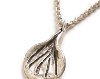 Sterling Silver Sea Shell Pendant on Silver chain, Statement Jewelry, Silver Shell, Ocean Inspired, Handcrafted, Cast sterling silver