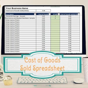 Cost of Goods Sold Spreadsheet, Calculate COGS for Handmade Sellers